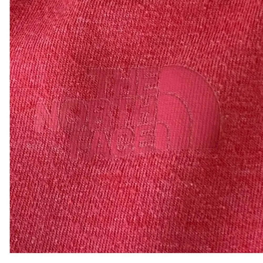 THE NORTH FACE Coral Pink Full Zip Up Hoodie Jacket Front Logo Girls LARGE 14/16